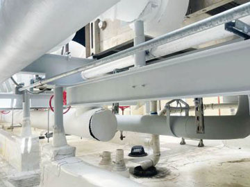 Cooling Tower Support Beams and Piping Protected